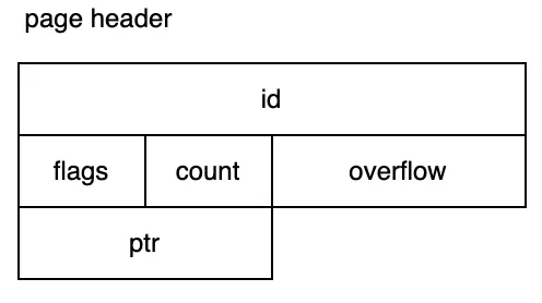 Page header structure with fields